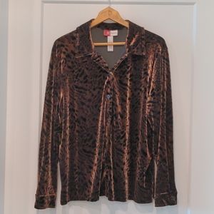 Vintage Velour Animal Print Top